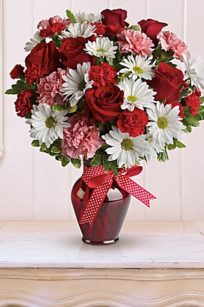 Hugs & Kisses Bouquet with Red Roses by Teleflora