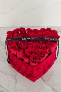 Velvet Rose Heart Box