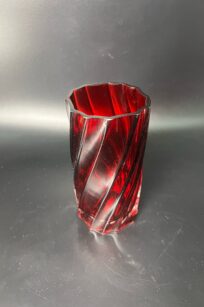 Cranberry Spiral Vase