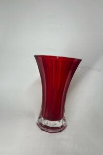 Red Fluted Vase